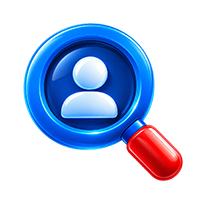 Dark Web Monitor icon showing magnifying glass over user profile