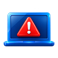 Threat Detection icon showing laptop with red warning triangle
