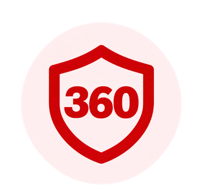Red shield icon with 360 for CyberPROTECT360